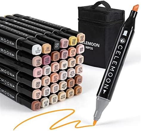 Celemoon Skin Tone Colors Dual Tips Sketch Art Alcohol Based Markers