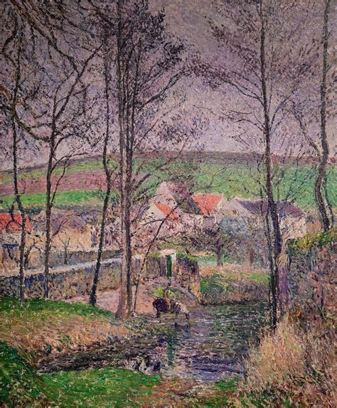 Camille Pissarro The Banks Of The Viosne At Osny In Grey Flickr