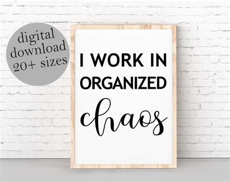 I Work in Organized Chaos Funny Quote for Kitchen Decor Home - Etsy