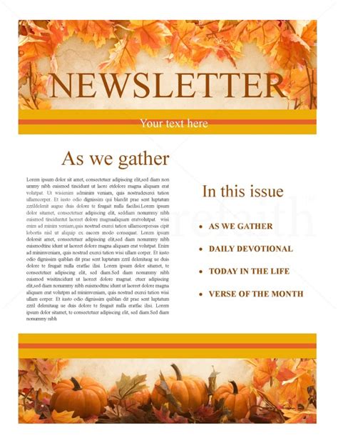 Thanksgiving Church Newsletter