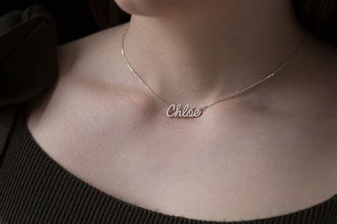 Chloe Tiny Name Necklace Custom Name Necklace Mother Gift | Etsy