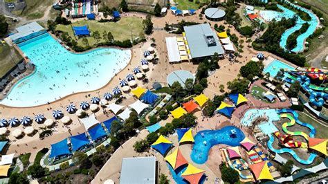 aerial shot   raging waters sydney water park   afternoon