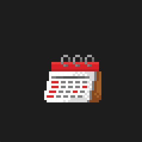 Calendar Paper In Pixel Art Style Vector Art At Vecteezy