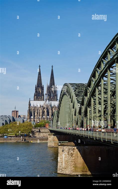 Cologne Cathedral Rhine River Hohenzollern Bridge Cologne Cathedrals