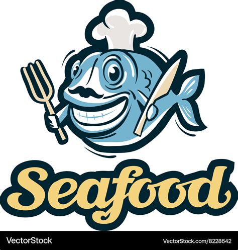 Seafood Logo Fish Fishing Or Restaurant Royalty Free Vector