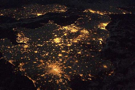 Britain At Night Photographed From International Space Station Mirror