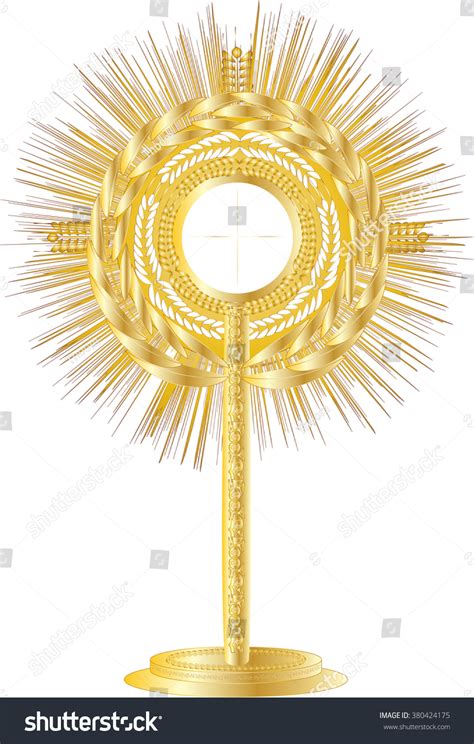 Golden Monstrance Eucharistic Adoration Blessed Sacrament Image