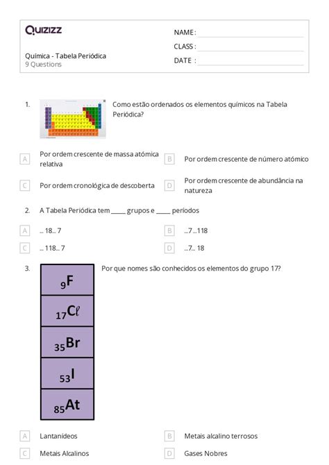 TABELA PERIODICA Química Descubra o mundo das apostas ecopayz brasil