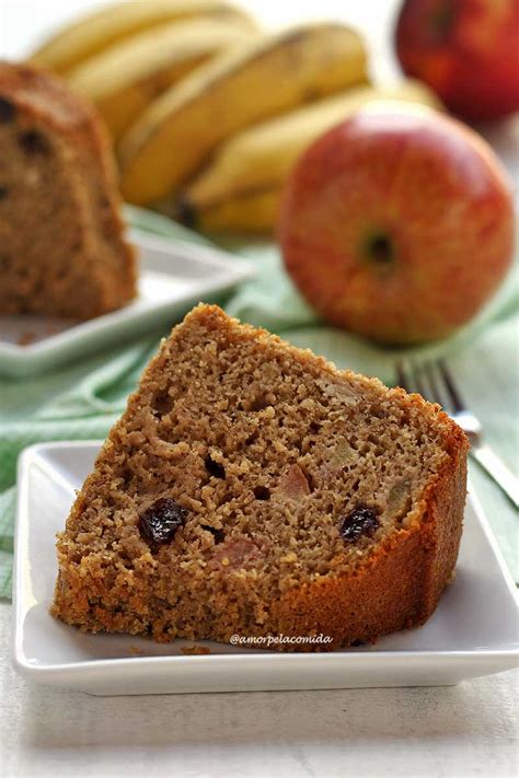 BOLO DE BANANA E MAÇÃ AVEIA INTEGRAL Receitas saudáveis a