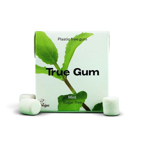 True Gum Plastic Free Chewing Gum With The Taste Of Mint 21g Planet Organic