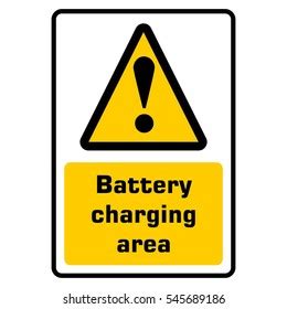 Warning Battery Charging Sign Stock Vector Royalty Free