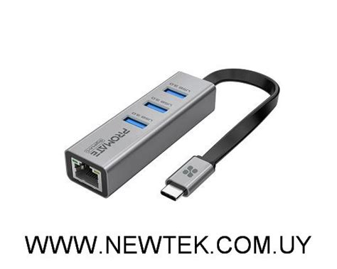 Adaptador Promate Gigahub C Usb C A Usb Lan Mbps Newtek Computers