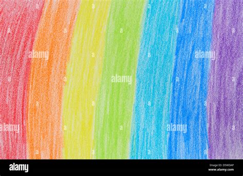 Crayon Arc En Ciel L Enfant Le Dessin La Main Photo Stock Alamy