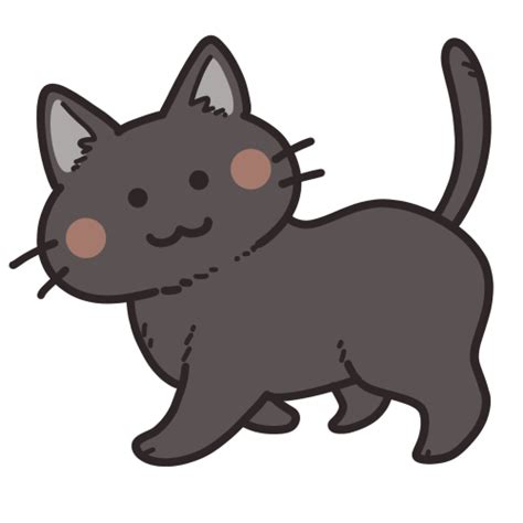 歩く黒猫｜かわいいフリーアイコン・イラストの無料素材サイト｜フリーペンシル