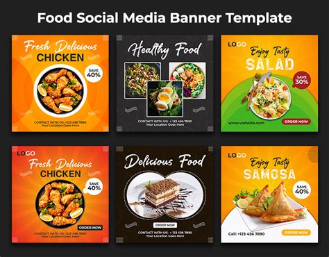 Food Social Media Banner Template On Behance