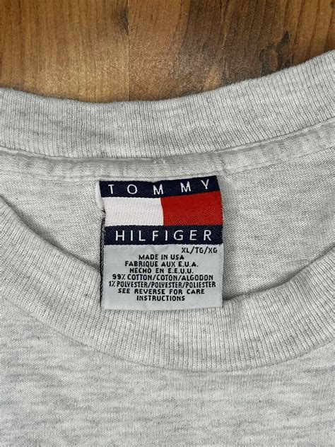 Vintage Tommy Hilfiger Big Flag Logo T Shirt Sz XL Made In USA Tommy