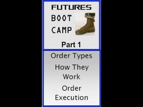 Futures Boot Camp Part 1 Order Types Order Execution How They Work