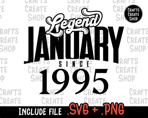 Legend Since January 1995 Svg January Birthday Svg Etsy