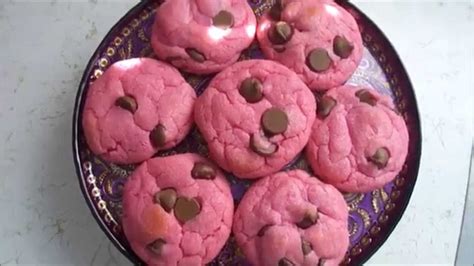 Pink Chocolate Chip Cookies Youtube