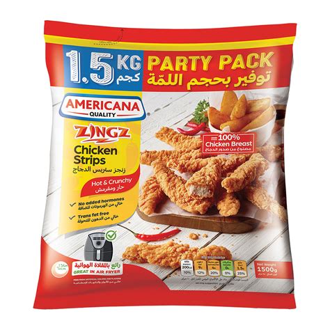 Americana Hot Crunchy Zingz Chicken Strips 1 5 Kg Online At Best Price Lulu UAE