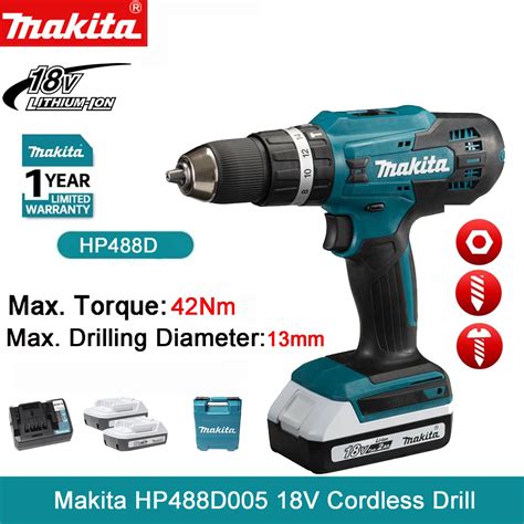 Makita HP488D 18V Cordless Impact Drill Driver 2 Speed 3 IN1 Electric