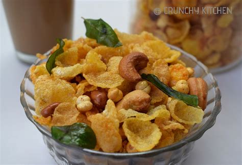 Cornflakes Mixture Recipe Spicy Cornflakes Namkeen — Crunchy Kitchen