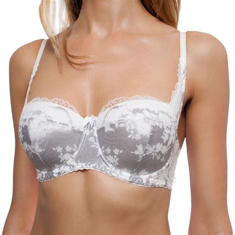 Bra By Fv Balconette Demi Lightly Padded Underwire Lace Balcony Half