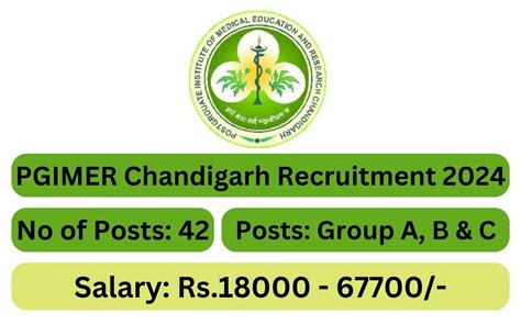 PGIMER Recruitment 2024 42 Group A B And C Posts Apply Now