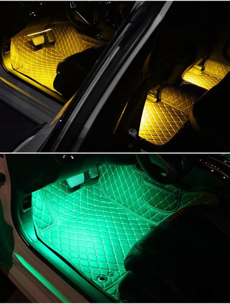 Led Car Foot Ambient Light With Usb Cigarette Lighter