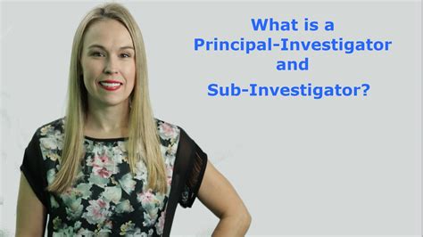 What Is A Principal And Sub Investigator Youtube