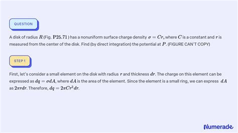 Solved A Disk Of Radius R Fig P Has A Nonuniform Surface