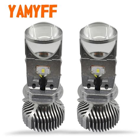 YAMYFF H4 Mini Projector Lens Car Headlight LED Bulb Hi Lo Beam