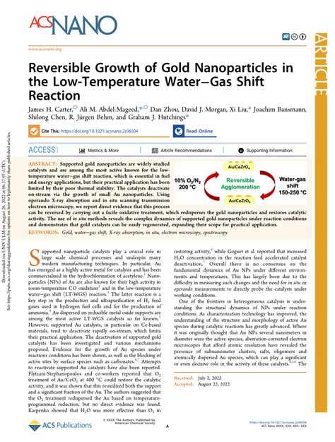 Pdf Reversible Growth Of Gold Nanoparticles In The Low Temperature