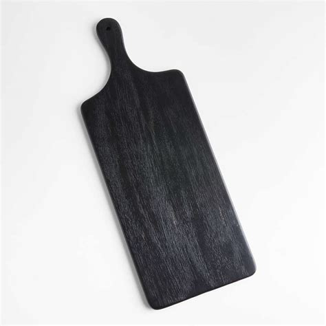 Tondo Ebonized Wooden Long Paddle Serving Board Cheeseboard Platter