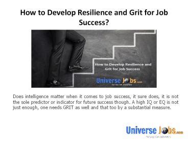 PPT How To Develop Resilience And Grit For Job Success PowerPoint