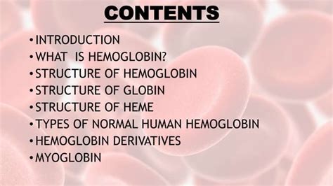 STRUCTURE OF HEMOGLOBIN AND MYOGLOBIN | PPT