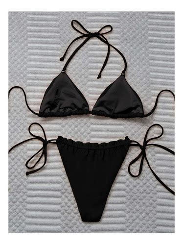 Bañador Bikini Con Cordón Lateral Triángulo Sexy Cuotas sin interés