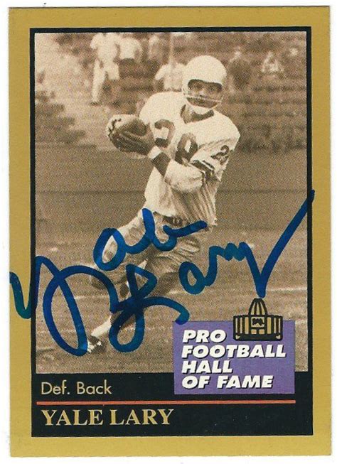 Autographed YALE LARY 1991 Enor Football card - Main Line Autographs