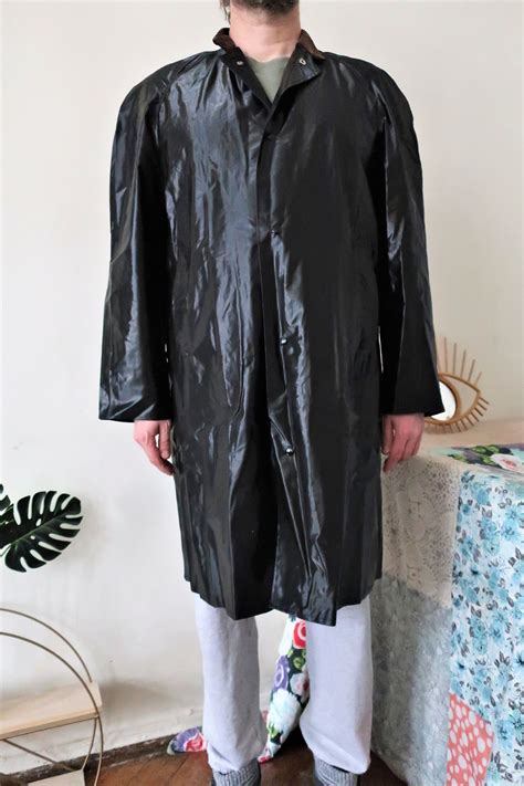 Black Vinyl Raincoat