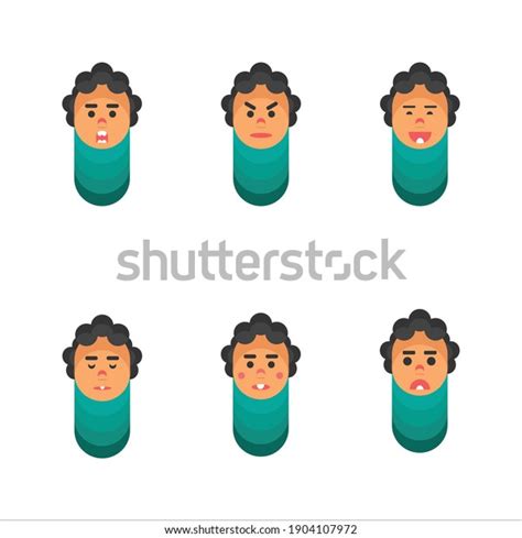 Set Cartoon Capsule Character Emotion Feeling Stock Vector Royalty