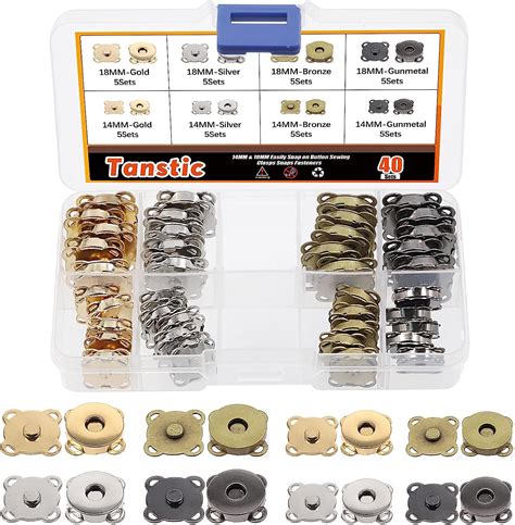 Tanstic Sets Color Mm Mm Magnetic Button Sewing Clasps Snaps