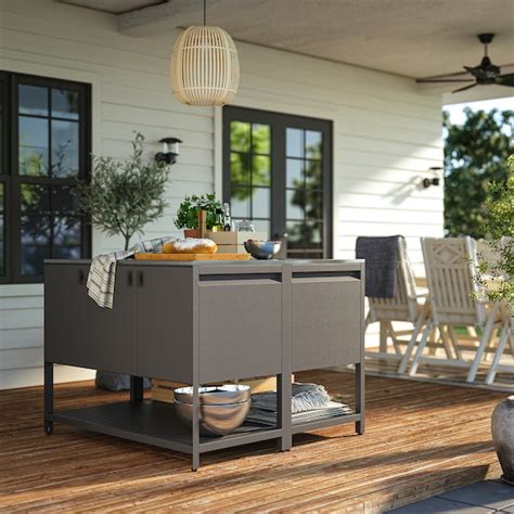 BÅTSKÄR outdoor kitchen island, outdoor/dark gray, 471/4x471/4" - IKEA