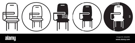 School Desk Chair Icon Vector Set Collection For Web Vector Set