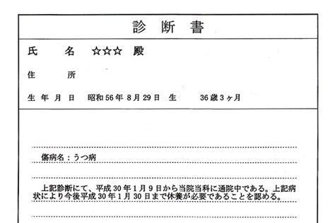 うつ 診断書 休職 退職