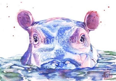 Fiona The Hippo Art Print Baby Hippo Wall Art Teamfiona Hippo Gift