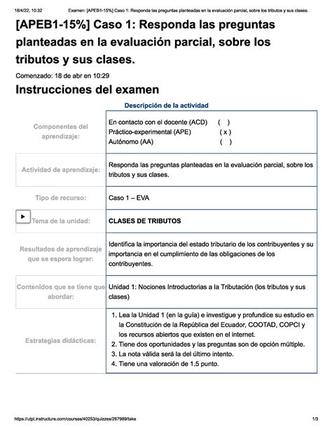 Apeb Caso Responda Las Preguntas Planteadas En La