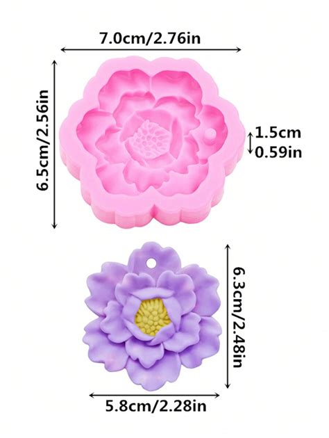 1 Molde De Silicona Para Flores De Peonía Hecho De Material Líquido De