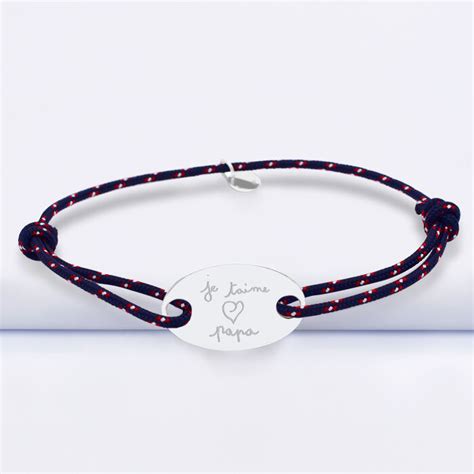 Bracelet Homme Cordage Double Marine Personnalis M Daille Grav E