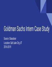 Goldman Sachs SLC Intern Case study.pdf - Goldman Sachs Intern Case ...