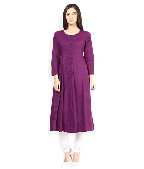 Fabindia Purple Solid Anarkali Kurta Buy Fabindia Purple Solid